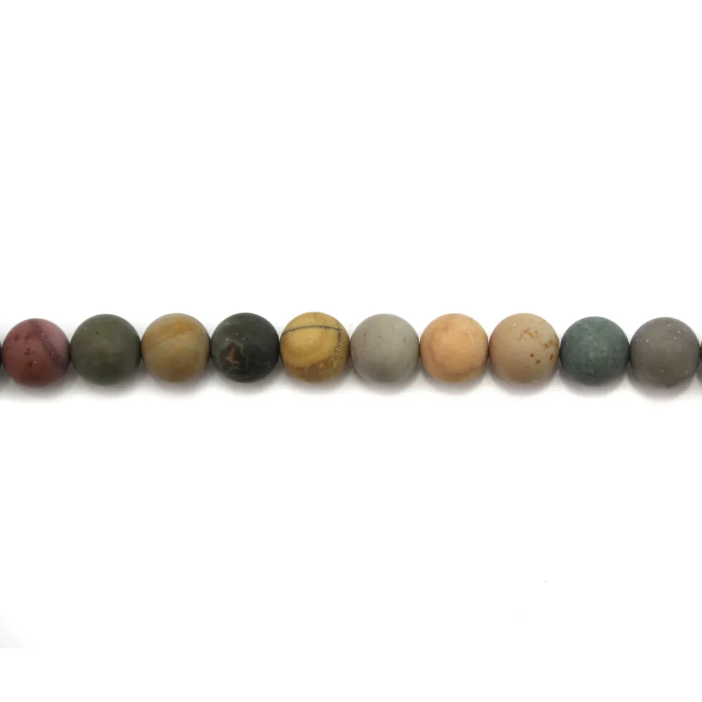 Jaspe polychrome matte ronde 6mm x 40cm