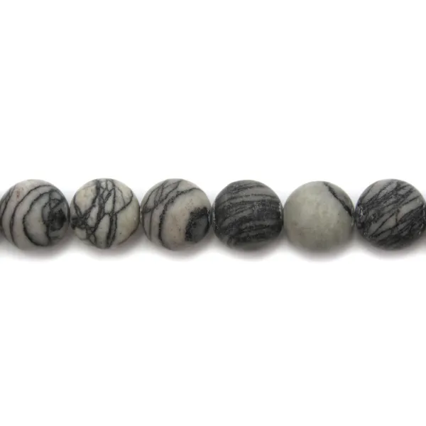 Jaspe picasso matte ronde 8mm x 40cm
