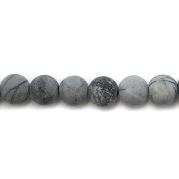 Jaspe picasso matte ronde 6mm x 40cm