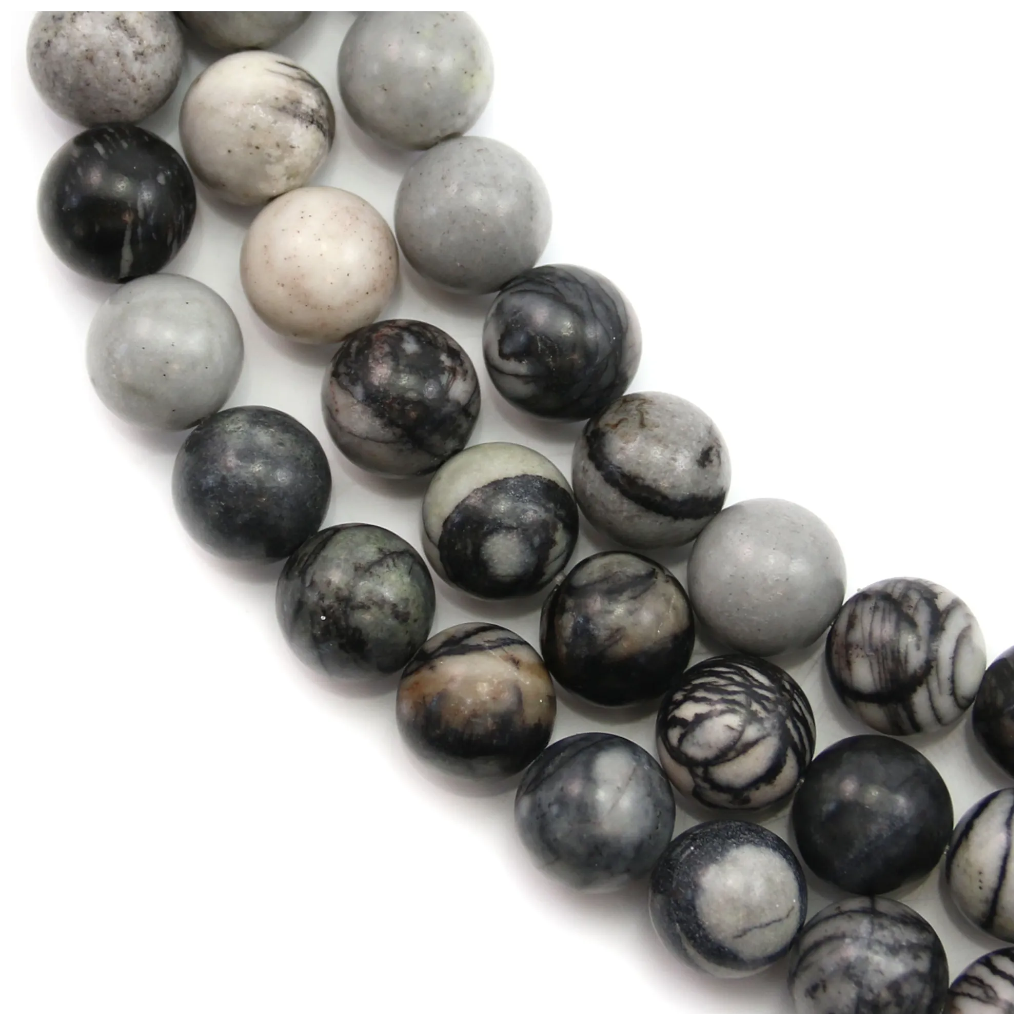 Lot De 30 Perles 6 Mm En Jaspe Picasso Naturel - Pour Création De Bijoux, Neuf