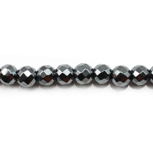 Hematite Ronde Facette 8mm x 10 pcs