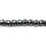 Hematite Ronde Facette 3mm x  40cm
