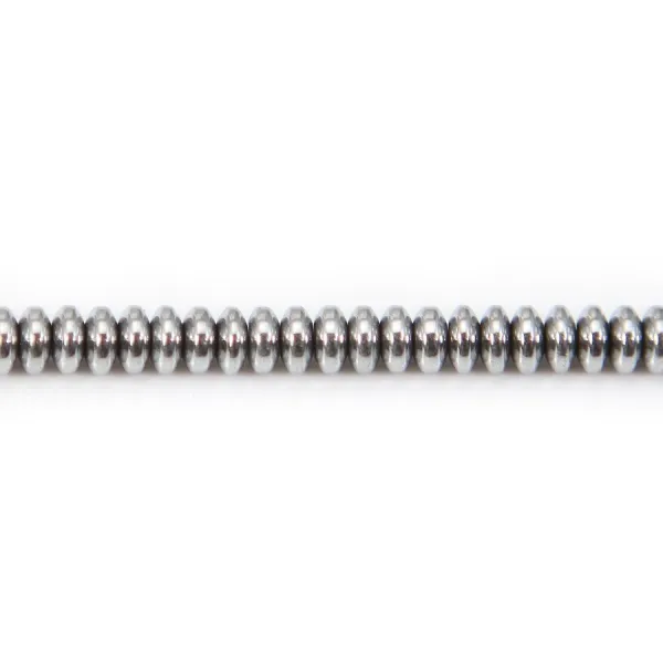 Hämatit versilbert Rondell 2x4mm x 39cm