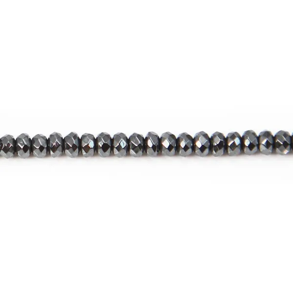 Hématite rondelle facette 3x1.8mm x 40cm 