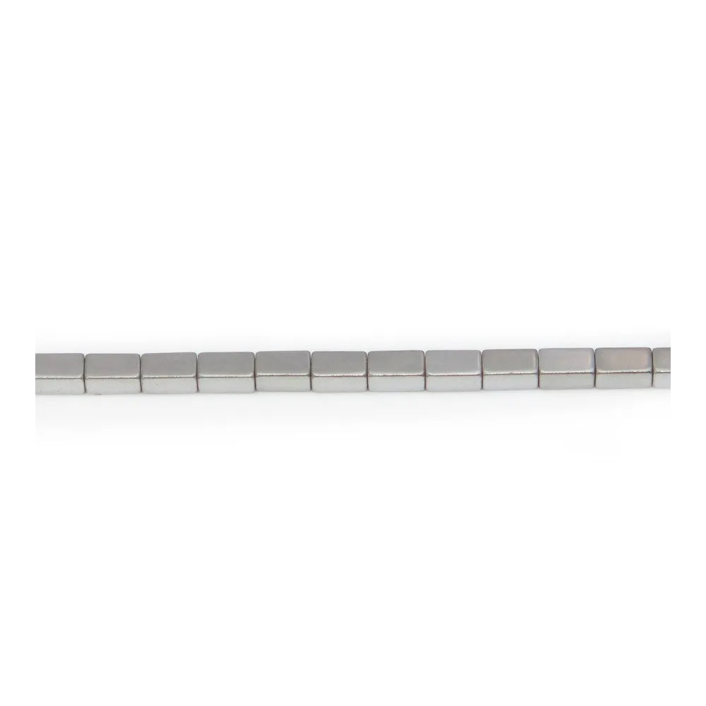Hematite silver cubic rectangle 2x4mm x 40cm