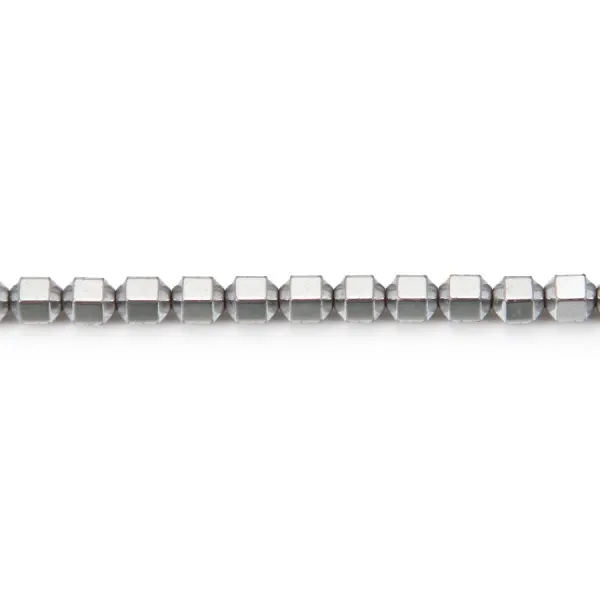 Hématite argenté cylindre 4mm x 40cm 