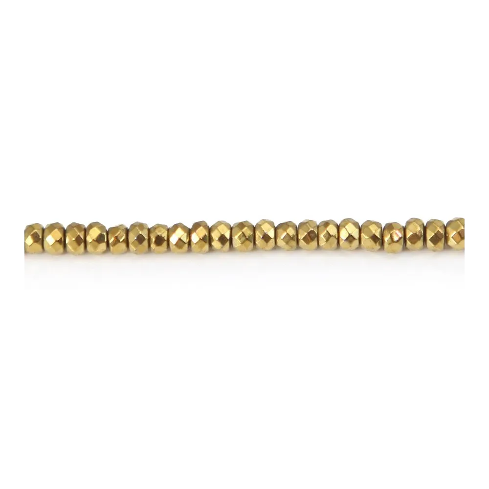 Hématite dorée rondelle facette 3x1.8mm x 40cm 