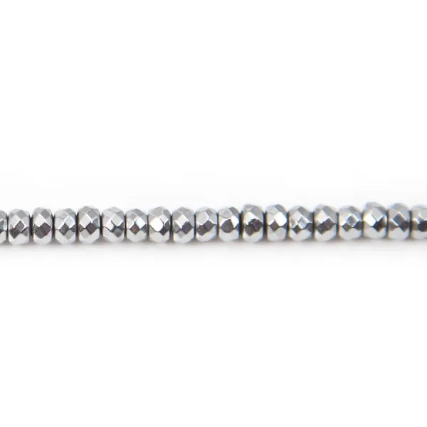 Hématite rondelle facette 3x1.8mm x 20