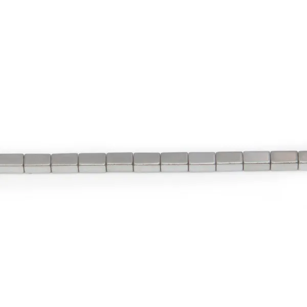 Hématite argenté cube rectangle 3x9mm x 6pcs