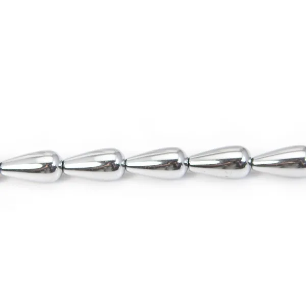 Hematite drop 8x16mm x 2pcs