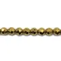 Hématite dorée ronde facette 8mm x 40cm