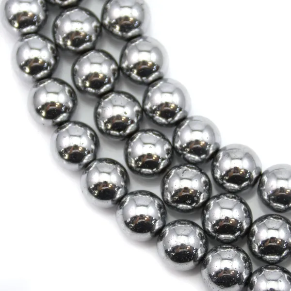 Hématite argenté ronde 8mm x 40cm