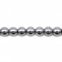 Hématite silver plated round 8mm x40cm