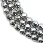 Hématite argenté ronde facette 8mm x 40cm
