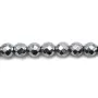 Hématite argenté ronde facette 8mm x 40cm