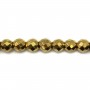 Hématite dorée ronde facette 6mm x 40cm