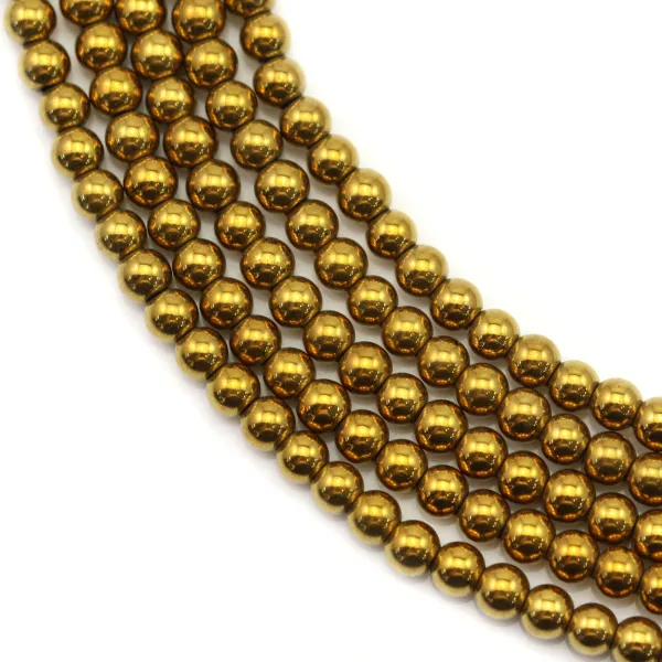 Hématite dorée ronde 3mm x 40cm
