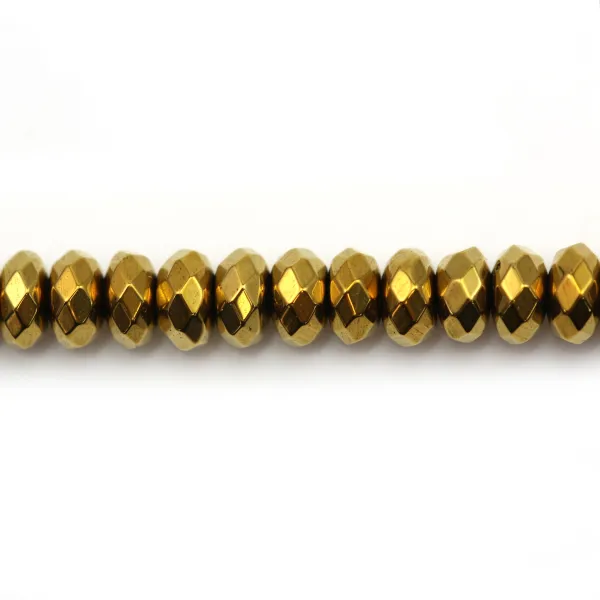 Hématite doré rondelle facette 2.6x4.3mm x 10pcs