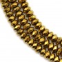 Hematite golden faceted rondelle 2x4mm x 40cm 
