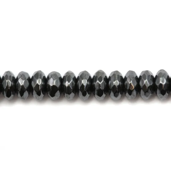 Hématite en rondelle facettée 2x4mm x 10pcs
