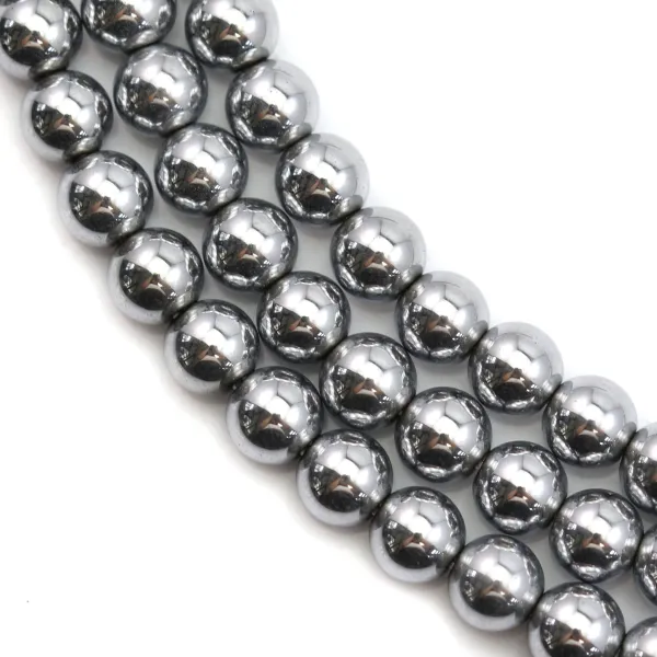 Hématite argenté ronde 4mm x 40cm