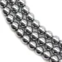 Hématite silver plated round 4mm x40cm