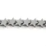 Hematite silver plated star 6mm x 40 cm
