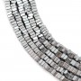 Hematite silver plated lamellar square 1x2mm x 40cm