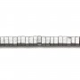 Hematite silver plated lamellar square 1x2mm x 40cm