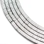 Hematite silver plated lamellar square 1x3mm x 40cm