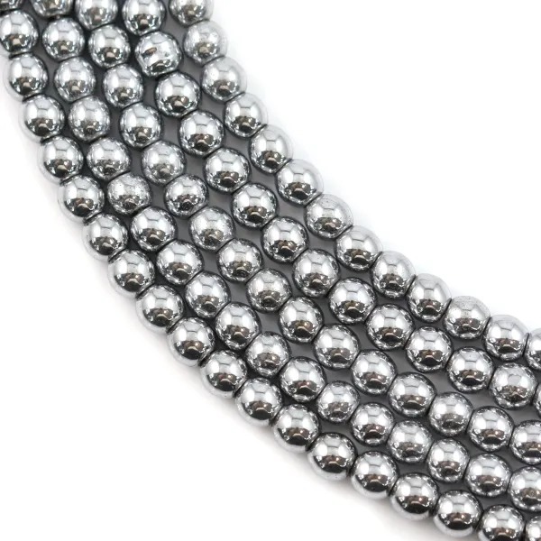 Hämatit versilbert rund 3mm x 40cm