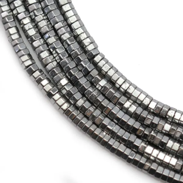 Hématite argenté écrou 1x2mm x 40cm