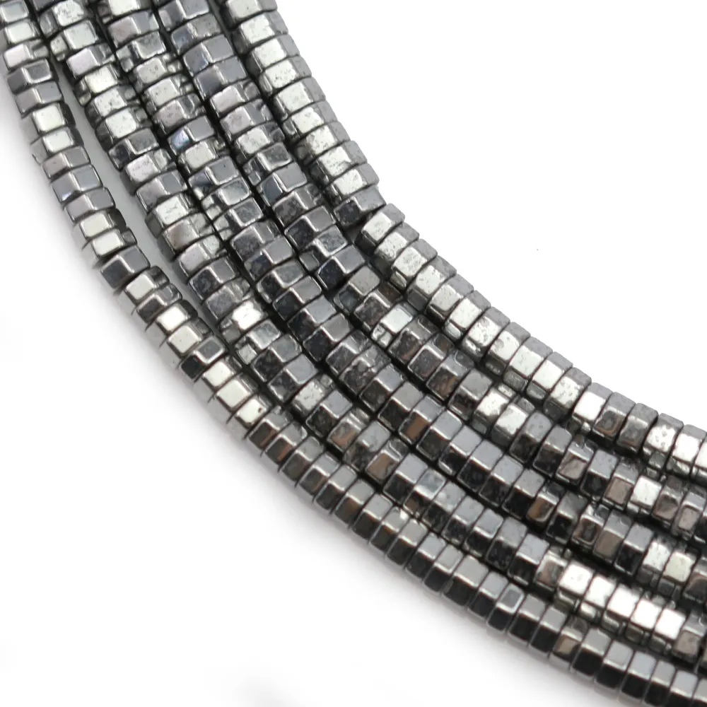 Hématite argenté écrou 1x2mm x 40cm