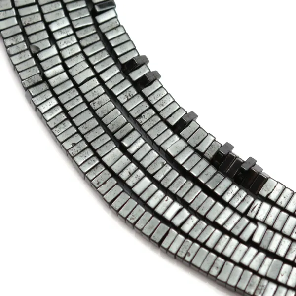 Hématite carré lamelle 1x2mm x 40cm