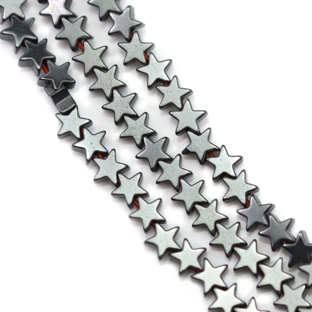 Hématite, en forme d'étoile, 4mm x 40cm