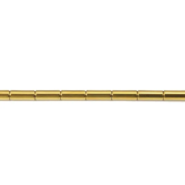 Hématite dorée tube 3x9mm x 40cm 