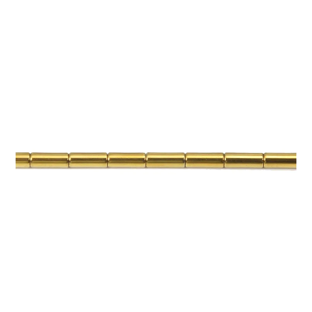 Hématite dorée tube 3x9mm x 40cm 