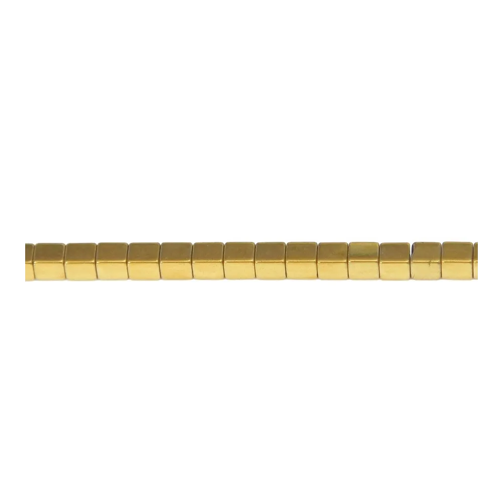 Hematite golden cubic square 2mm x 40cm