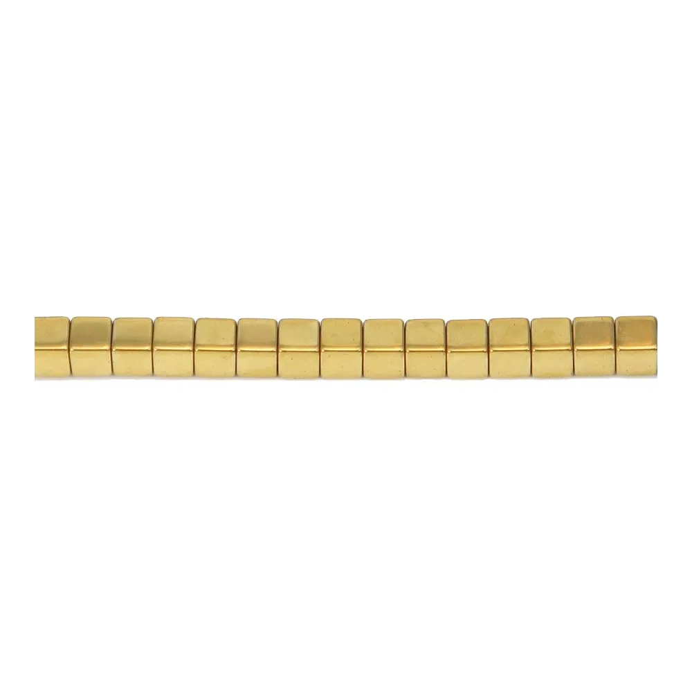 Hématite doré cube carré 3mm x 20pcs