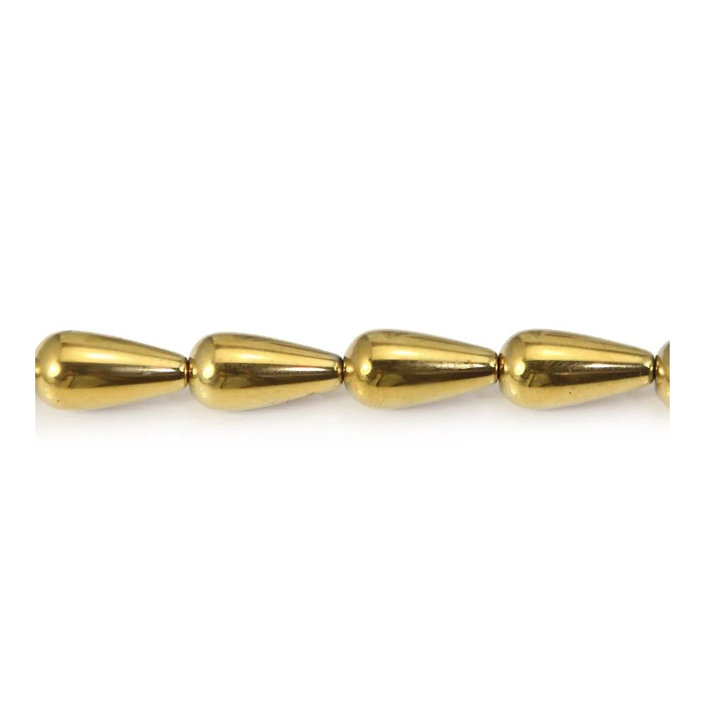 Hematite silvery drop 8x16mm x 2pcs