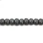 Hématite  mate rondelle facette 3x4mm x 40cm