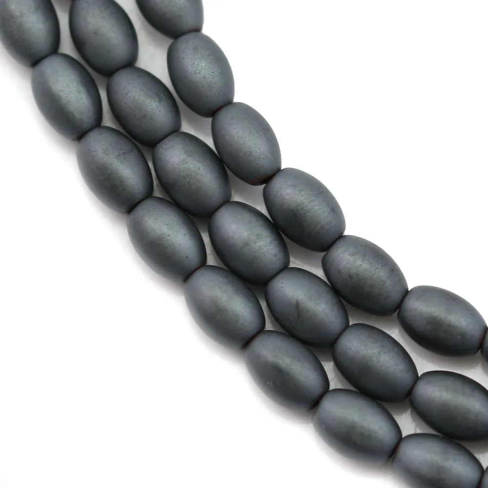 Hématite mate tonnelet 3x5mm x 40cm