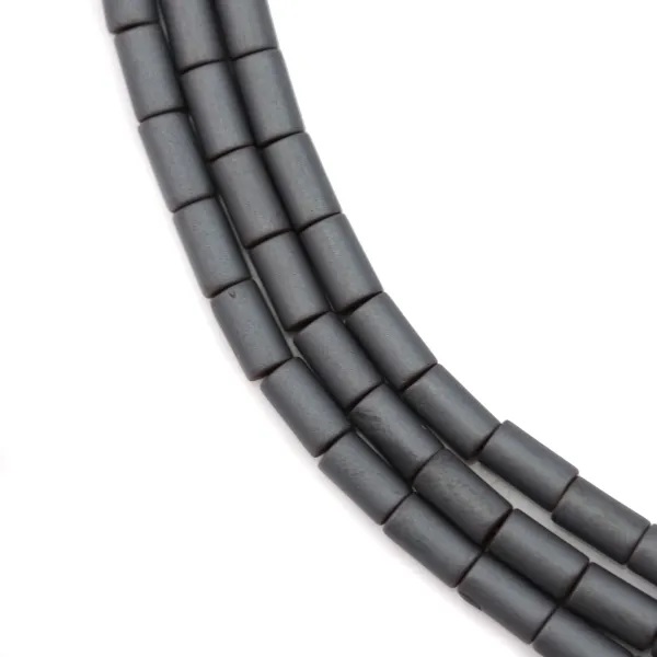 Hematite matte tube 3x5mm x 40cm