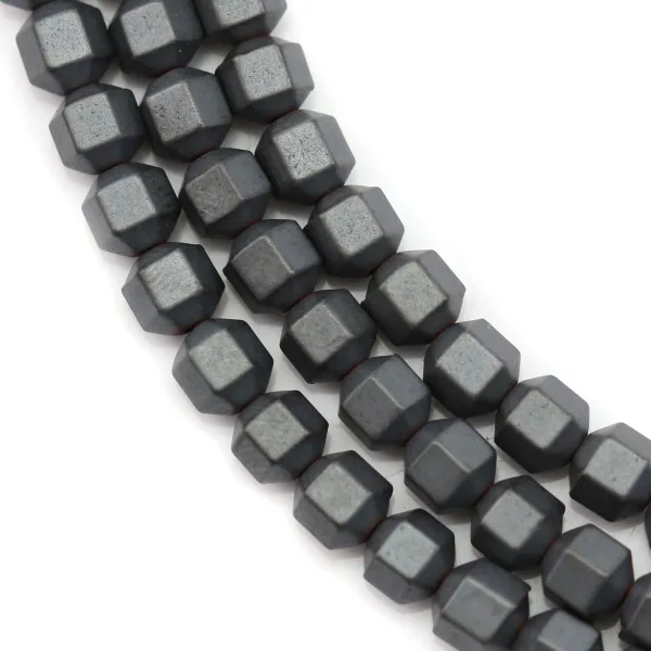 Hématite mate cylindre 4mm x 40cm