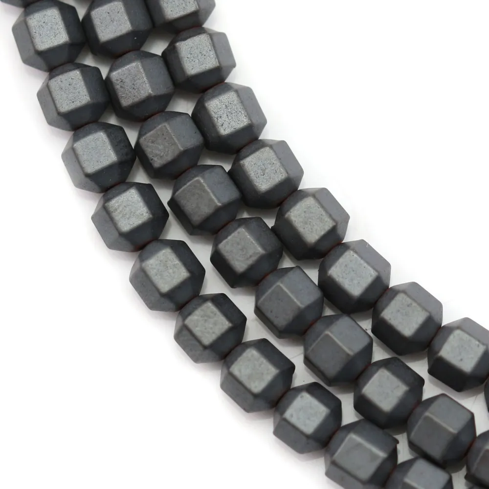 Hématite mate cylindre 4mm x 40cm