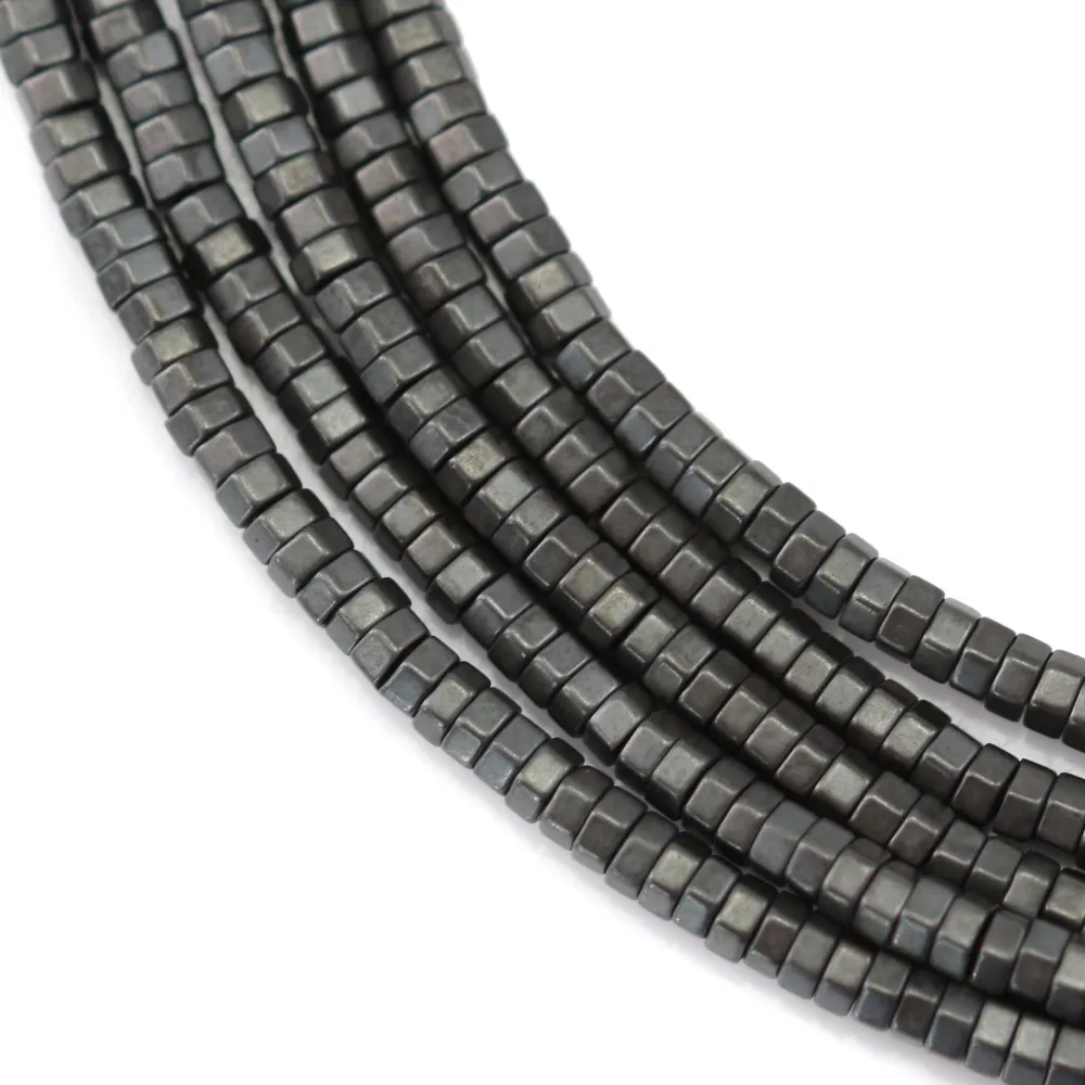 Hématite mate ecrou 2x1mm x 40cm