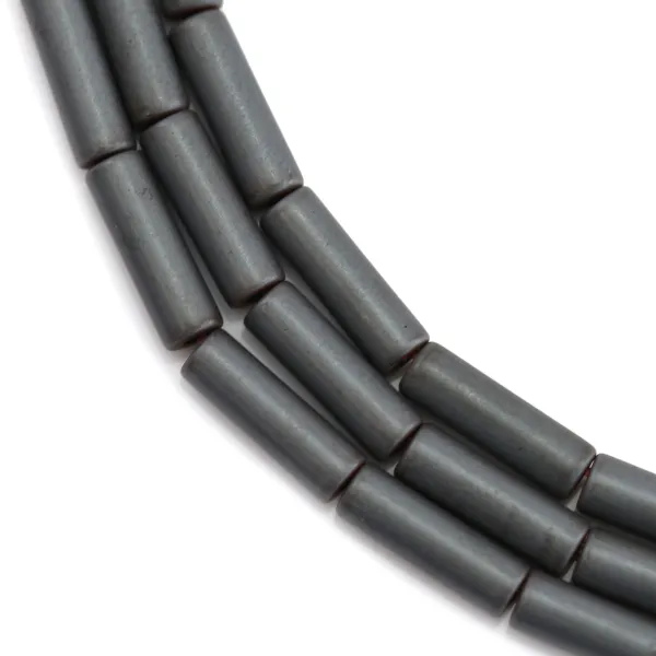 Hematite matte tube 3x9mm x 40cm