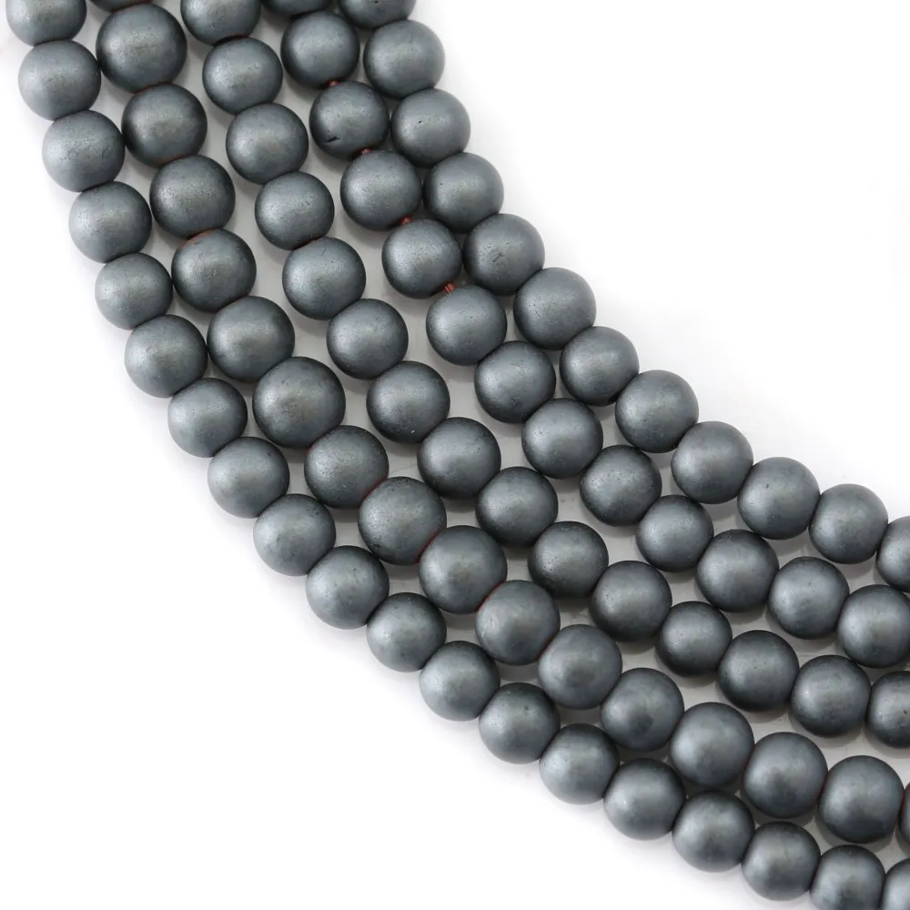 Hématite  mate ronde 3mm x 40cm