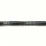 Hématite mate carré lamelle 2x1mm x 40cm
