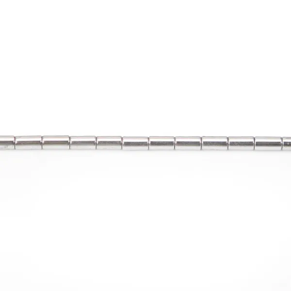 Hématite argenté tube 2x4mm x 40cm 
